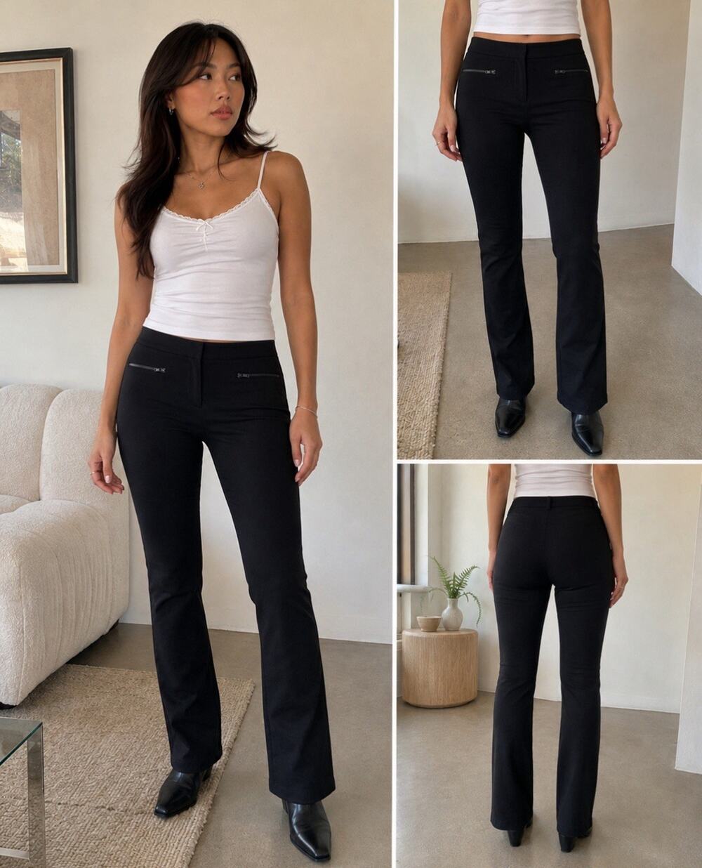 NWT NYDJ Women's Plus Size Bootcut Ponte Pants Size 22W Black Stretch Zip Pocket